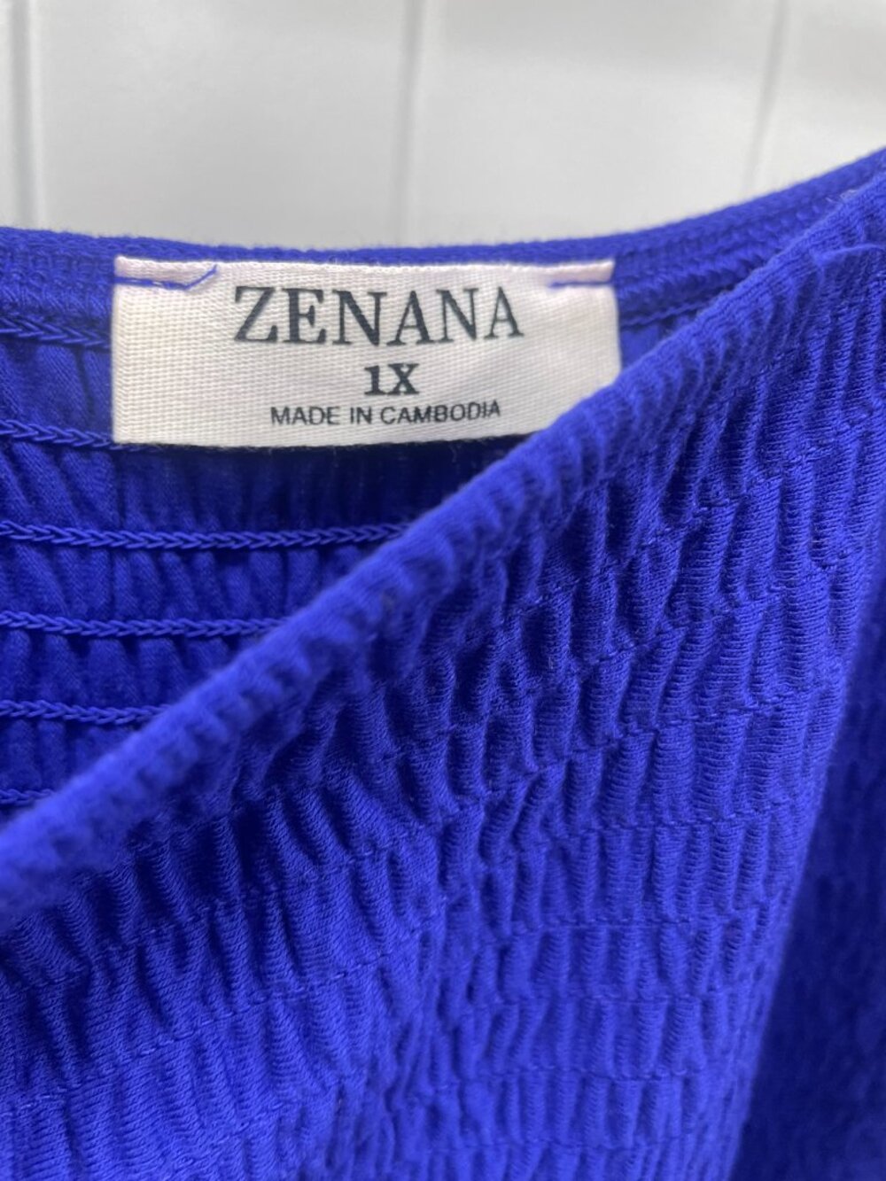 NEW Zenana Royal Blue Smocked Tiered Midi Dress Size 1X - Picture 4 of 6